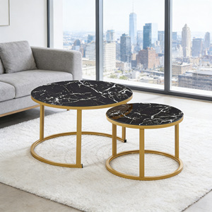 Set di Tavolini da Caffè Rotondi di Lusso in Stile Nordico, Tavoli Moderni da Centro per Soggiorno - Product Image 3