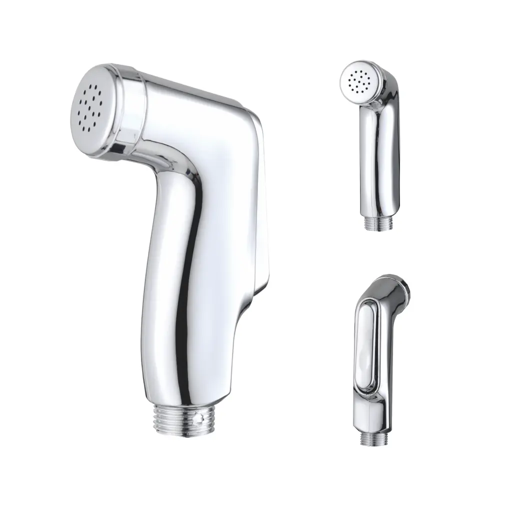 Bathroom portable hand held muslim abs nozzle shower with hose and hook. shattaf set