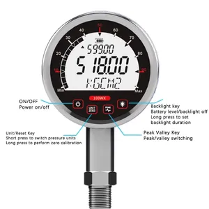 Manómetro de Presión Absoluta Hidráulico de Agua, Manómetro Digital de Acero Inoxidable, Resistente a Impactos, Alta Precisión, <span class=keywords><strong>200</strong></span> PSI o más - Product Image 6