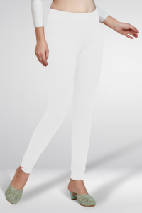 Women Full Length White Cotton <b>Leggings</b> Soft Stretch Fit Lightweight Comfortable Gym and Yoga Pants - Product Image 2