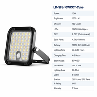 Projecteur Solaire Professionnel à LED 100W 300W 600W 800W Équivalent, Éclairage de Sécurité avec 270° °   Panneau solaire réglable