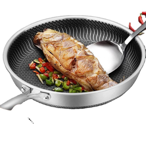 Đồ dùng nhà bếp hiện đại không dính thép không gỉ đáy phẳng sâu Fry <span class=keywords><strong>Pan</strong></span> cho Bít tết trứng cá đa năng <span class=keywords><strong>Frying</strong></span> <span class=keywords><strong>Pan</strong></span> - Product Image 2