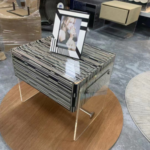Luxury Modern Minimalism Acrylic Bedside Storage Cabinet with Nightstand Wireless Charging <strong>Panel</strong> &amp; Multi-functional Design - Product Image 1