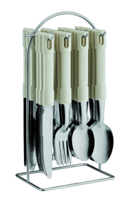 Cổ điển nóng bán 24 cái cho gia đình khách sạn món ăn an toàn Flatware nhựa xử lý với sắt Kệ thép không gỉ Bộ dao kéo - Product Image 3