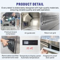 Mesa de Trabajo Refrigerada TC-18, Enfriamiento por Aire, Funcionamiento Estable, 2 Puertas, Acero Inoxidable, CE CB, Equipo de Cocina para Catering Comercial