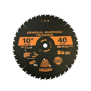 Hoja <span class=keywords><strong>de</strong></span> Sierra Circular TCT <span class=keywords><strong>de</strong></span> 40 Dientes para Madera, 10 Pulgadas, para Demolición: Madera Dura y MDF con Corte <span class=keywords><strong>de</strong></span> Clavos - Product Image 1