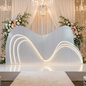 LEDA Wedding Decoration Acrylic <b>Backdrop</b> Led Pvc Acrylic Mountain Shape Craft Panel Acrylic <b>Stand</b> For Wedding Stage Decoration - Product Image 1