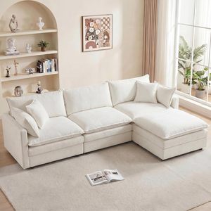 Canapé modulaire en nuages avec ottoman, 4 places, assise profonde, pour maison et appartement, vente en gros, approvisionnement en vrac - Product Image 1