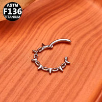 Anneau de nez punk en titane Getta Wholesale, bijoux de piercing, anneau de cartilage sans soudure, anneau de septum en zircon pour mariage et mode