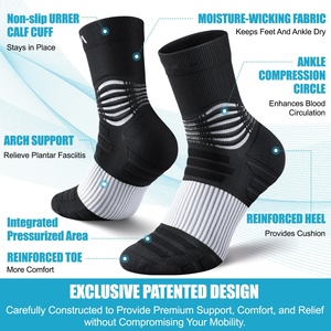 Fait sur mesure coupe basse <span class=keywords><strong>compression</strong></span> antimicrobienne sans couture course Circulation polyamide soutien de la voûte plantaire sport cheville chaussette de <span class=keywords><strong>Compression</strong></span> - Product Image 2
