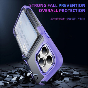 Custodia Trasparente Pieghevole con Porta Carte per <span class=keywords><strong>iPhone</strong></span> 15 <span class=keywords><strong>Pro</strong></span> 16E 17 Air 14 Plus <span class=keywords><strong>13</strong></span> 12 Mini 11 <span class=keywords><strong>Pro</strong></span> Max, Cover Antiurto con Funzione Portafoglio e Supporto - Product Image 5