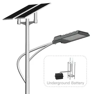 9m Pol 80W LED Lampe 9600lm mit MPPT Controller Gel Batterie IP65 Mono Solarmodule für Straßen laterne