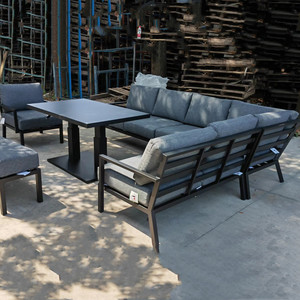 Juego de comedor de metal para exteriores, patio, sofá de conversación con mesa de altura ajustable, muebles de jardín, <span class=keywords><strong>grupo</strong></span> de asientos de hotel - Product Image 6