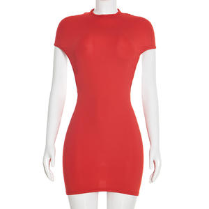 Robe d'été pour femmes Viviblook C26DS023, nouvelle robe décontractée unie, sexy, dos nu, moulante, mini robe de soirée - Product Image 3