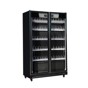 Refrigerador corto Pantalla de gama alta refrigerador ventilador refrigeración refrigerador vidrio expendedor contenedor congelador refrigeración