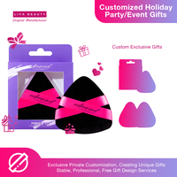 Triangle Noir Velours Doux Maquillage Poudre Bouffée En Vrac Fabrication Personnalisée OEM ODM Services pour Fondation Réglage Cadeaux
