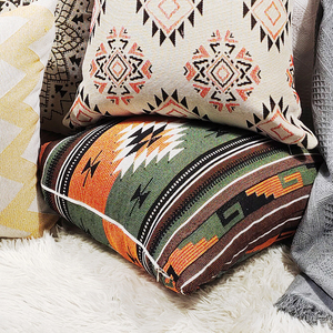 <span class=keywords><strong>Housse</strong></span> de coussin en polyester/coton de qualité supérieure, style bohème, design original tissé géométrique abstrait, pour la lecture et le repos au lit - Product Image 3