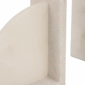 Porte-livres modernes en marbre demi-lune pour étagères, accessoires décoratifs pour bibliothèque et maison - Product Image 4