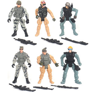 6 pièces/lot 9cm Armys Mini figurines ensemble de jeu avec armes en plastique jouet soldats de l'armée <span class=keywords><strong>Force</strong></span> hommes jouets pour enfants cadeaux soldats jouets - Product Image 3
