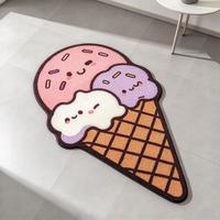 Tapis tufté personnalisé OEM motif dessin animé, tapis en peluche fantaisie irrégulier en forme de nourriture, tapis de sol publicitaire sur mesure en gros