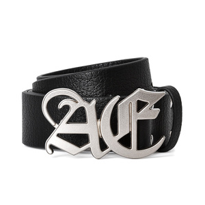 Cinturón Dives S23WB07172 de 3.3 cm de Ancho, Estilo Hip Hop, con Hebilla de Aleación y Cuero PU de Alta Calidad con Corte 3D en Plata Antigua, Logotipo Personalizable - Product Image 2