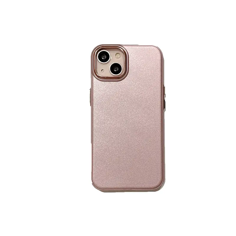 4 вида цветов простой однотонный кожаный черный серебристо-розовый чехол для телефона iPhone 13 14 15 Pro Max