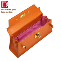 Échantillon Gratuit Sac à Main Rectangulaire en Cuir Grainé Personnalisé avec LOGO pour Femme, Fermeture Métallique, Poignée Supérieure, Style Rétro, Mini Sac de Luxe Tendance