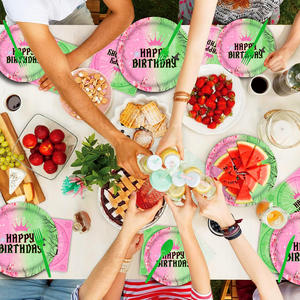 Nuevo en Existencia, Juego de Vajilla para Fiesta de Cumpleaños de Bruja Malvada, Diseño Mágico y Divertido, Platos de Papel Rosa/Verde - Product Image 4