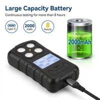 Analizador de Gases Múltiples HIREP, Detector Portátil de Alta Precisión para CO2/O2/H2S/CO con Pantalla LCD de 2.0'', ATEX