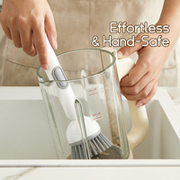 Brosse Cuisine 6 Positions: Rechargeable PET avec Distributeur Savon pour Poêles/Casseroles - Poignée Réglable Portable