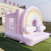 Château gonflable arc-en-ciel en PVC de haute qualité - Trampoline extérieur pour enfants, structure de saut gonflable de qualité commerciale pour les fêtes