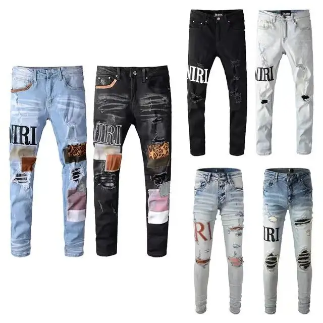 Jerry 2023 Brand New label Stock Pants Men's Boys Jeans Ultra low price stock brand denim jeans Skinny straight leg jeans