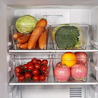 Bestverkochte transparante plastic Yuanbao-vormige stapelbare draagbare enkellaags groente- en fruitorganizer voor de koelkast