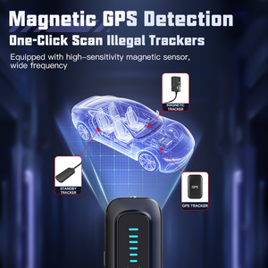 TraceLink T19 Alarme personnelle portable anti-espionnage, détecteur de signaux GSM, <span class=keywords><strong>Wifi</strong></span>, audio, GPS et RF pour caméras espionnes cachées dans les hôtels - Product Image 2