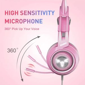 <span class=keywords><strong>Somic</strong></span> G951 Rosa oreja de gato de sonido 7,1 juegos de auriculares con LED Luz - Product Image 5