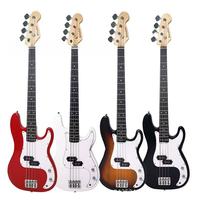 Guitare Basse Électrique 4 Cordes Transfrontalière pour Débutants, Corps en Peuplier, Manche en Acajou, Idéale pour l'Entraînement Professionnel et les Débutants
