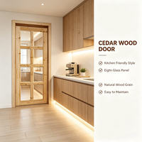 Porte intérieure en bois de cèdre massif avec verre, design personnalisé, porte de chambre en bois massif
