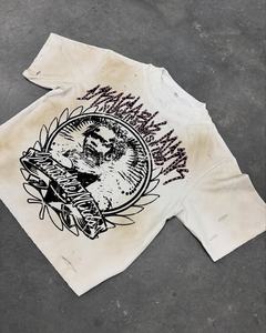 Venta al por mayor <span class=keywords><strong>Camiseta</strong></span> de algodón para hombre Patrón sólido negro Impresión digital Diseño de gran tamaño con 300 gramos Peso de la tela 100% algodón - Product Image 2