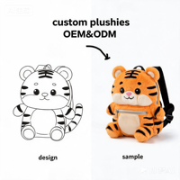 Sac à dos en peluche doux et personnalisé, respectueux de l'environnement, avec des matériaux en PVC et en coton certifiés GRS