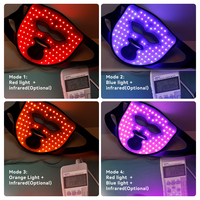 Masque de soin de la peau en silicone flexible à LED infrarouges rouges pour le visage, le cou et la tête, 7 couleurs, 660/850 nm, avec 80 LED
