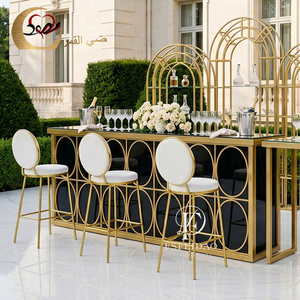 Mostrador de Bar LED de Acero Inoxidable para Bodega, Hotel, Restaurante Comercial Moderno, con Mesa para Vino y Cerveza, para Exteriores - Product Image 4