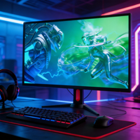 Moniteur de jeu incurvé de 27 pouces avec dalle VA, temps de réponse de 4 ms, synchronisation adaptative 240 Hz, gamme de couleurs large 100 % sRGB, rétroéclairage LED pour PC et ordinateur portable