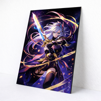 Affiches d'art personnalisées en panneaux composites d'aluminium, impressions d'anime, affiches en métal avec feuille d'or, articles de manga, objets de collection, édition limitée