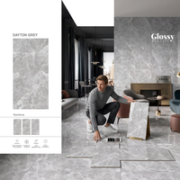 Carreaux de porcelaine émaillée brillante Breccia Nuvo Bookmatch, aspect marbre, 24x48 pouces, pour sol et mur