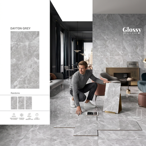 Azulejos de Porcelana Esmaltada de Alto Brillo Breccia Nuvo Bookmatch, Aspecto de Mármol, 24x48 Pulgadas, para Piso y Pared - Product Image 6