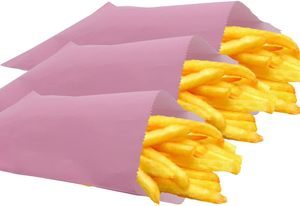 Sacs en papier sulfurisé jetables pour poulet frit, biscuits, pop-corn - Qualité alimentaire, recyclables, taille et logo personnalisables, rose - Product Image 5