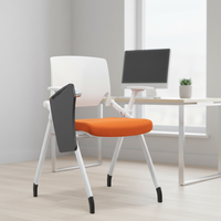 Chaise de bureau moderne empilable et pliable, dossier ouvert, accoudoirs réglables, idéale pour salle de conférence, bureau à domicile, visiteurs