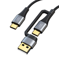 Câble de charge rapide USB-A vers USB-C PD 60W 3A 2-en-1 CableCreation avec gaine en nylon tressé pour ordinateur