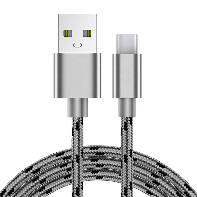 Cantell Aluminum Alloy USB Type-C Cable 2.1A Fast Charging for Mobile Phone Scanner Camera with Nylon & TPE Jacket 1m