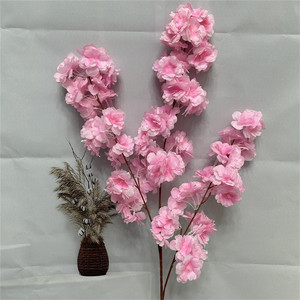 Decorazione floreale interna finto giapponese Sakura lungo ramo criptato fiore di ciliegio artificiale per la casa di matrimonio - Product Image 3